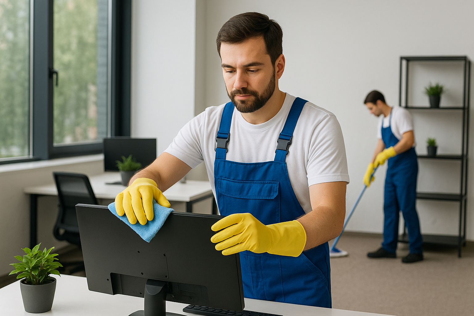 Mehr als nur ein Reinigungsdienst – wir sind Ihr verlässlicher Partner für gepflegte Immobilien. Gebäudedienst Elmi